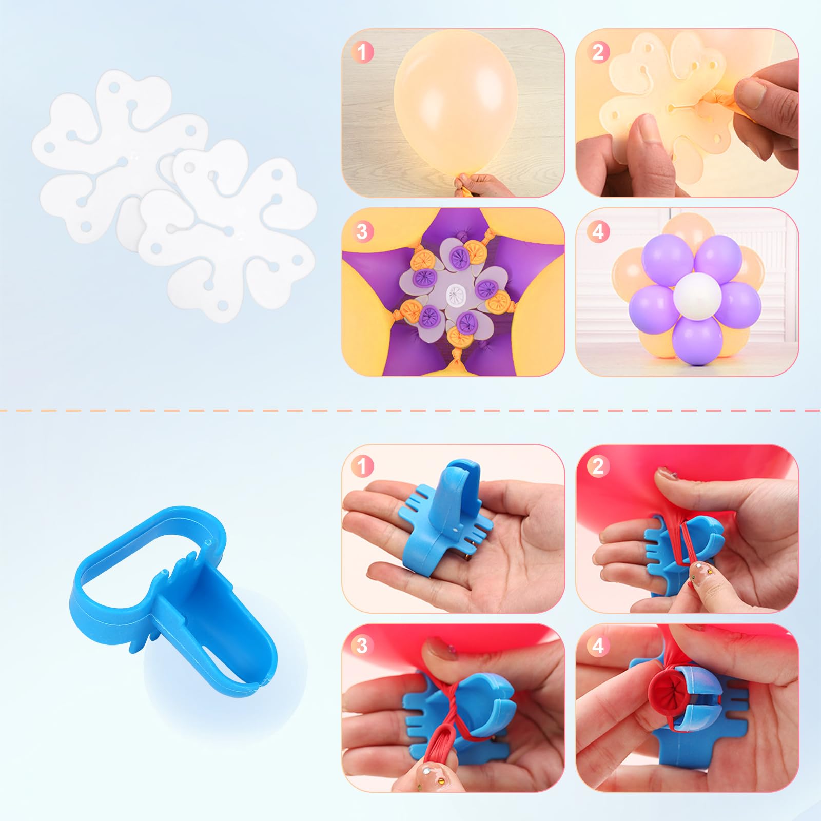 Amentalove 2 Pompes à Ballons Manuelles Avec Accessoires - Kit Fêtes Anniversaire Mariage