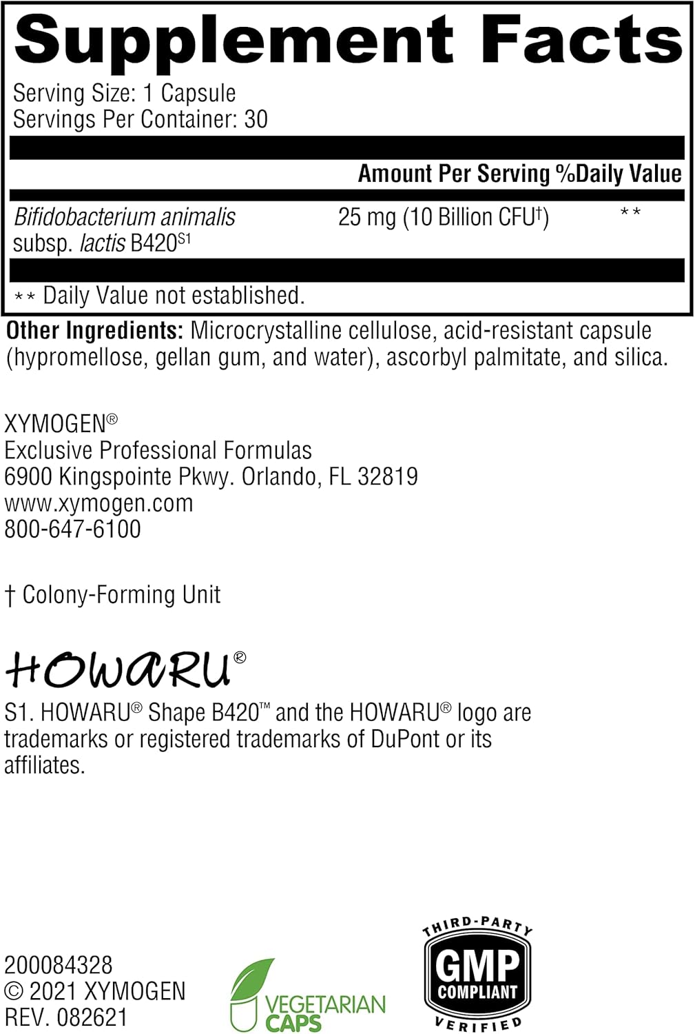 XYMOGEN ProbioMax Lean - Probiotic Supplement to Support Gut Barrier Function - Bifidobacterium animalis subsp lactis B420 - Formerly ProbioMax Lean DF (30 Gastro-Resistant Capsules) - Image 2
