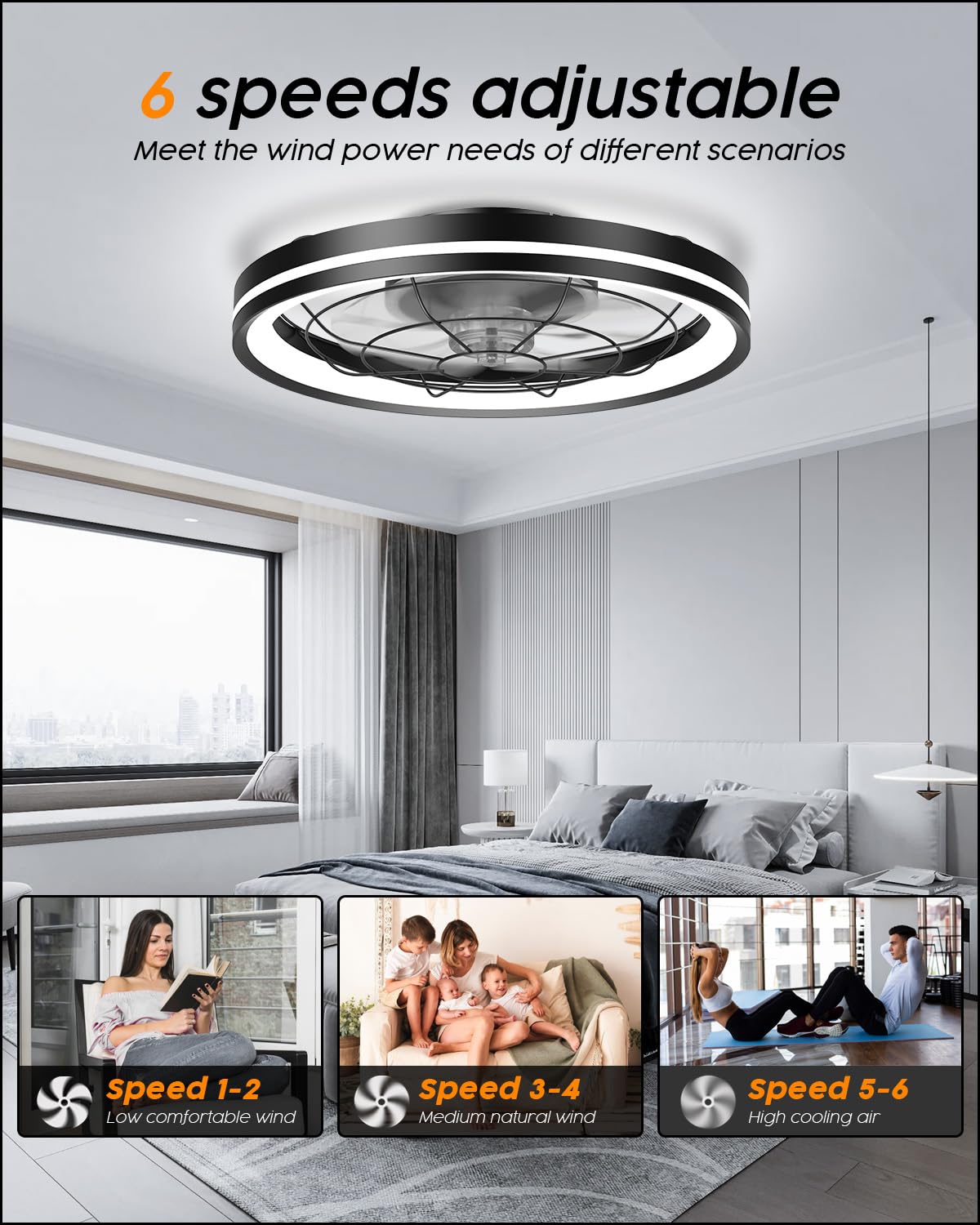 Faro Eterfan - Plafondventilator Met Licht En Afstandsbediening - Slimme Ventilator - 128 Cm 17w Led Incl Mat Zwart