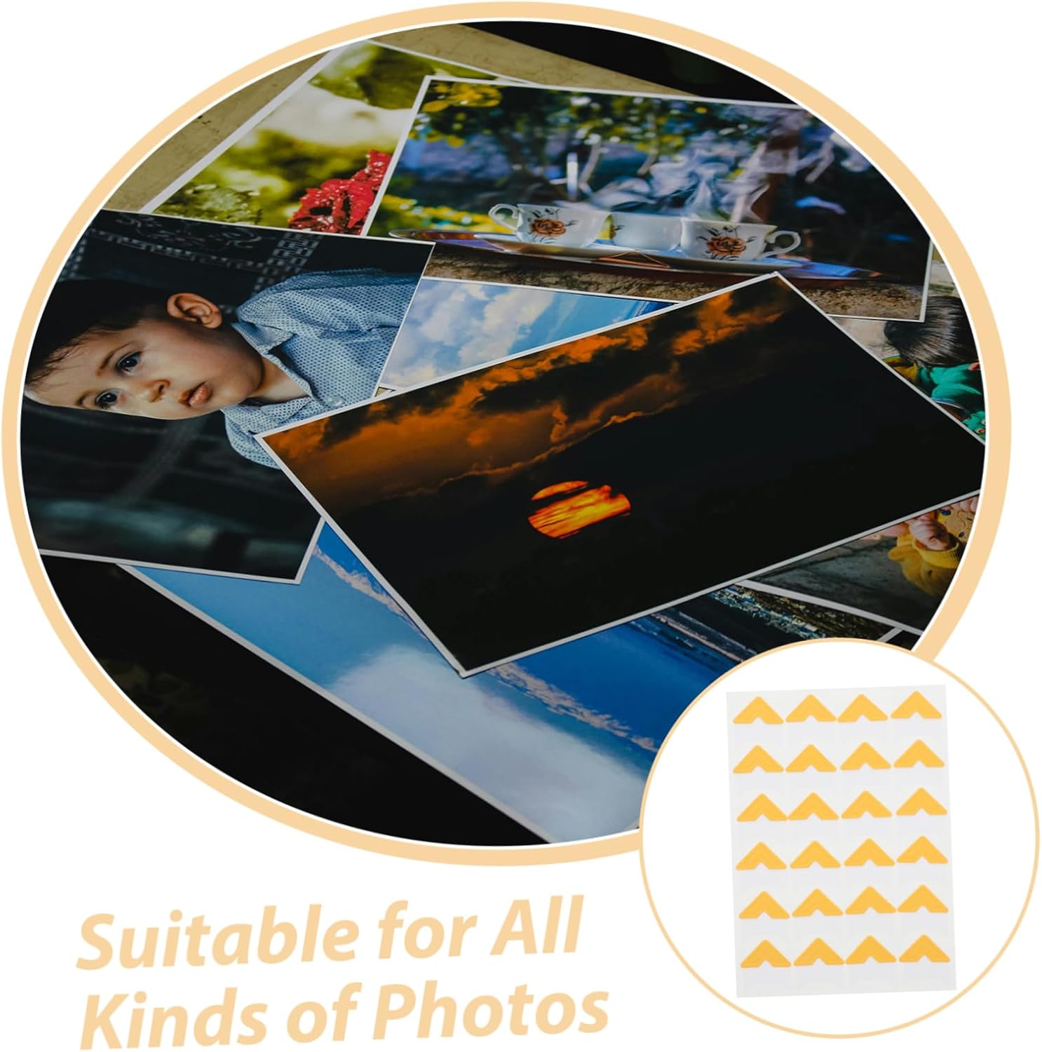 Golden Photo Corners 120pcs Adhesive Stickers for Scrapbooks Albums