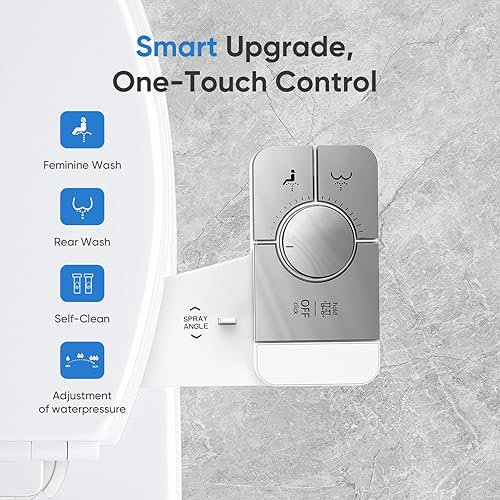 Upgrade Bidet Attachment for Toilet Seat, (Chrome)