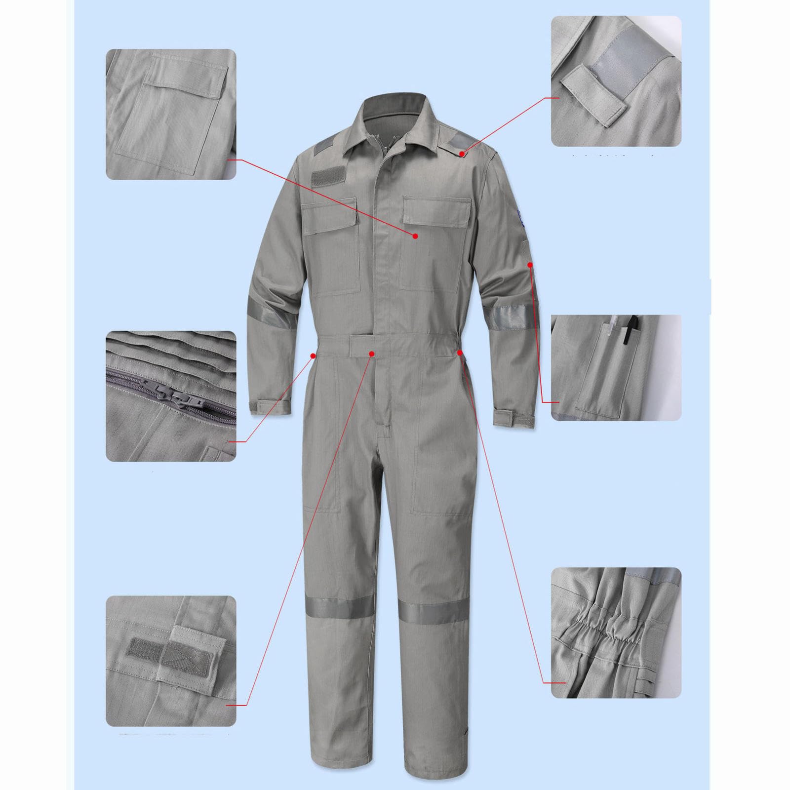 Honghuang Ropa De Trabajo con Logotipo Personalizado Taller Personalizado Uniformes De Seguridad Algodón Multibolsillos con Tiras Reflectantes para Trabajadores De Reparación