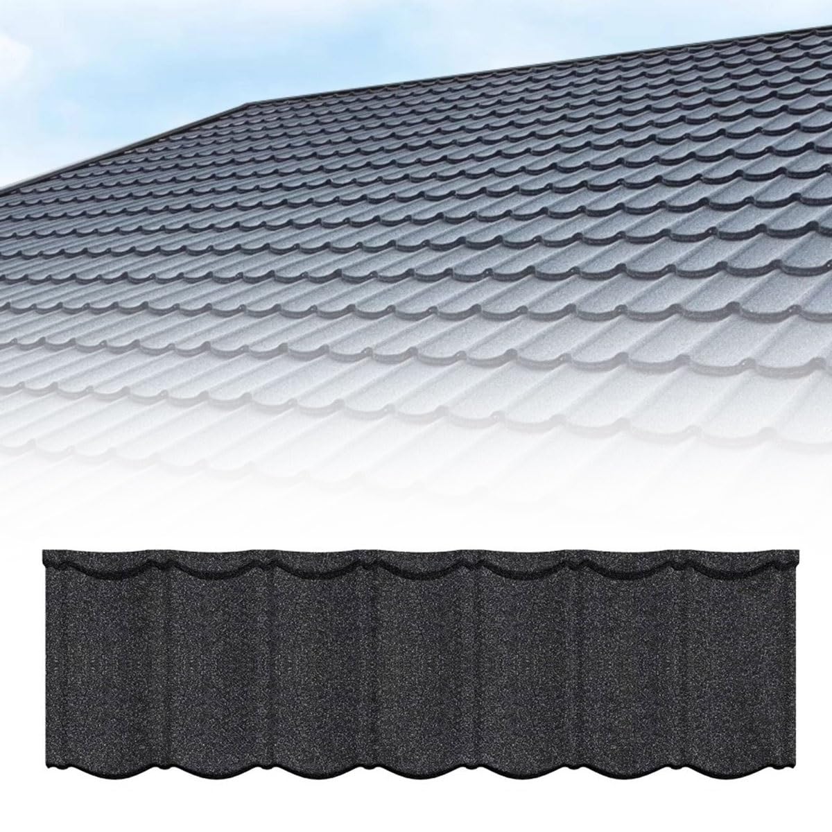 Joytar F Metal Roofing Shingles Or Home, Galvanized Steel Roo Tiles, 52.7" X 16.5" Corrugated Roofing Panels, Or Outdoor Storage Shed, Garage, Barn, Patio(F)
