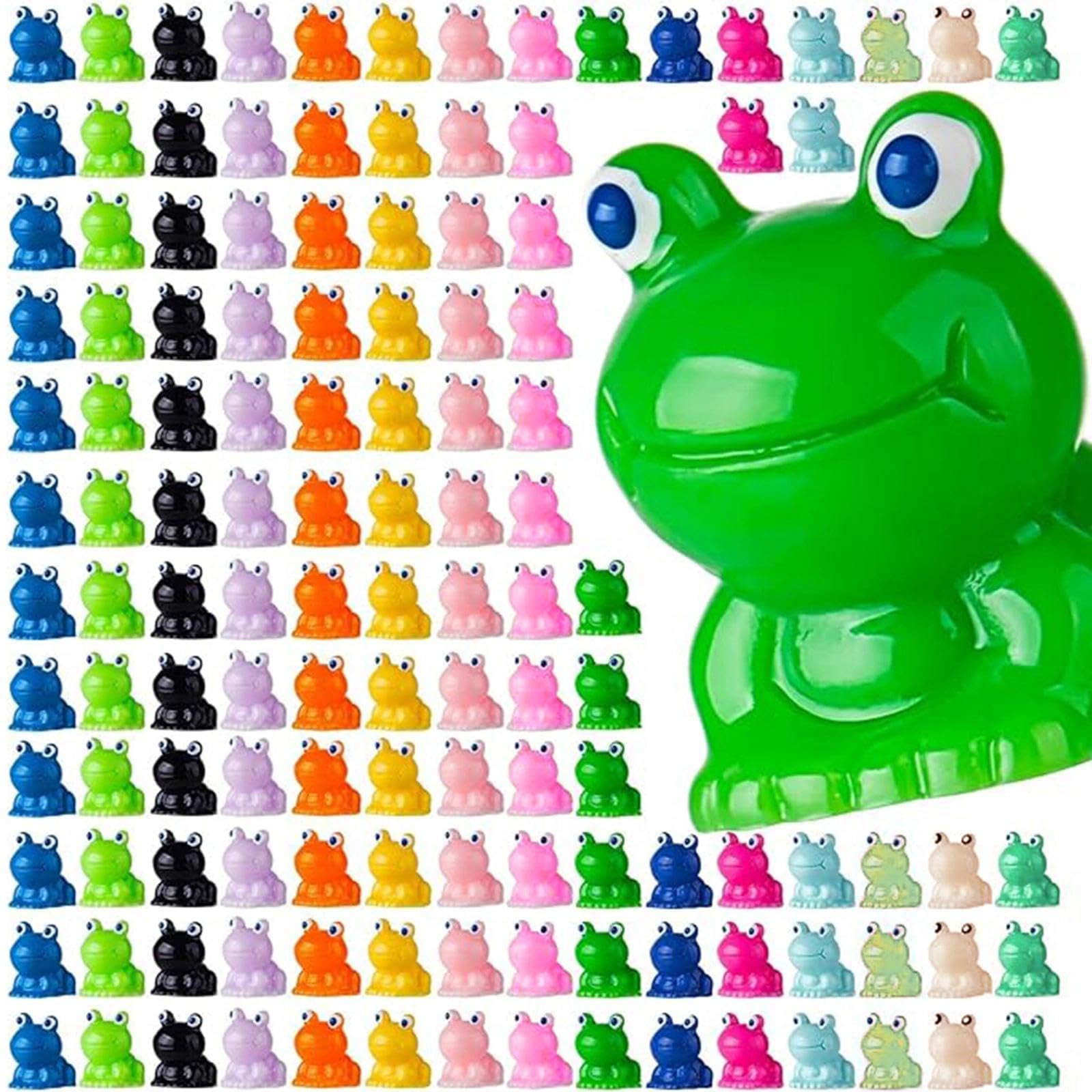 180Pcs Mini Resin Frog Garden Decor Cute Green Figurines Miniature Tiny Frogs Fairy Animals Moss DIY Charms Landscape Aquarium Dollhouse Birthday Gift Party School Ornament Potted Plant Toy