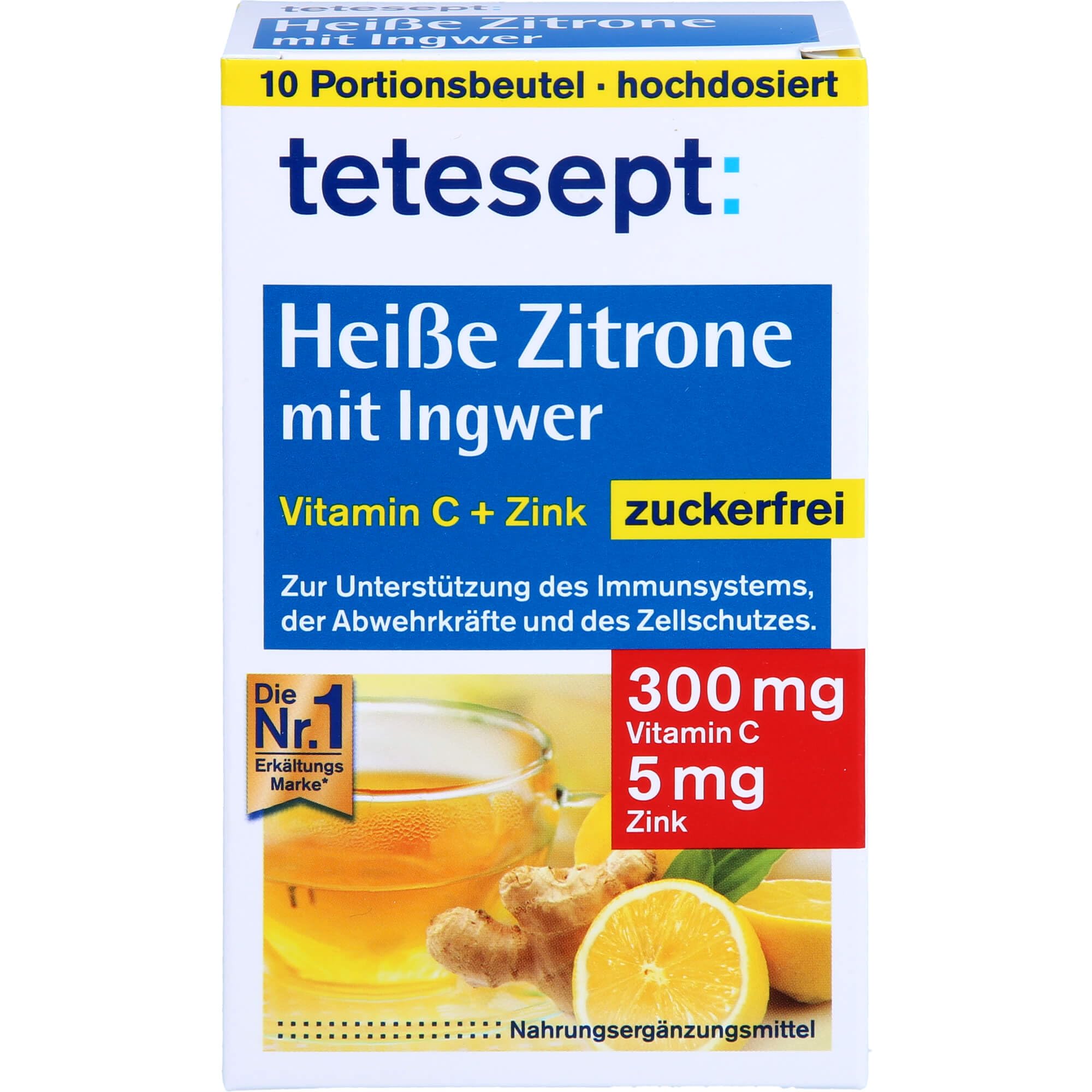 tetesept Heiße Zitrone mit Ingwer, Instant Pulver, 1 x 10 Beutel