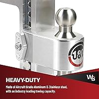 Vista 3 de Weigh Safe Enganche de remolque de 180 grados, enganche de remolque ajustable para remolque, compatible con receptores de 3 pulgadas, caída de 8