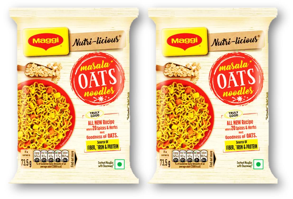 Maggi Nutri-Licious Masala Oats Noodles 73.5g (Pack of 2) Unique