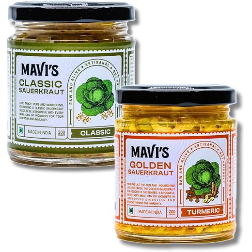 MAVIs Classic and Golden Sauerkraut Combo 100 Organic Vega