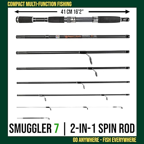 Miniatura 2 de Rigged and Ready Smuggler Series Travel Fishing Rods. 4 Unique Super Compact Multi-function Rod lengths, with 2 or 4 tips for Active Travel Anglers