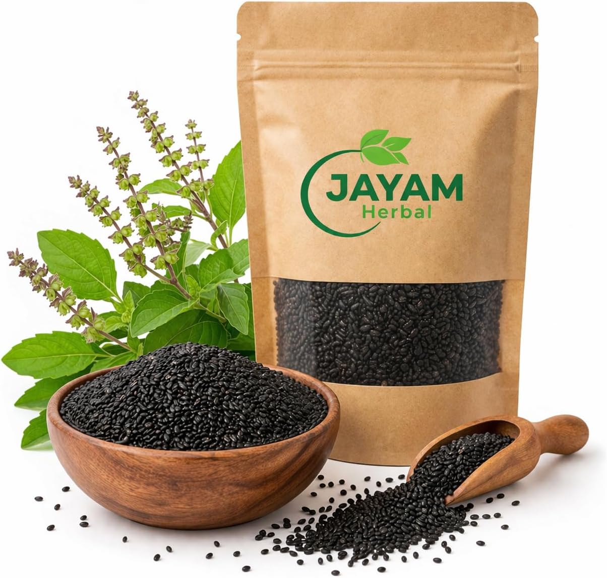 Jayam Herbal Tulsi Seeds (Ocimum Sanctum) 20g | Holy Basil Seeds for Gardening | Non-GMO, Suitable for Indoor & Outdoor Planting