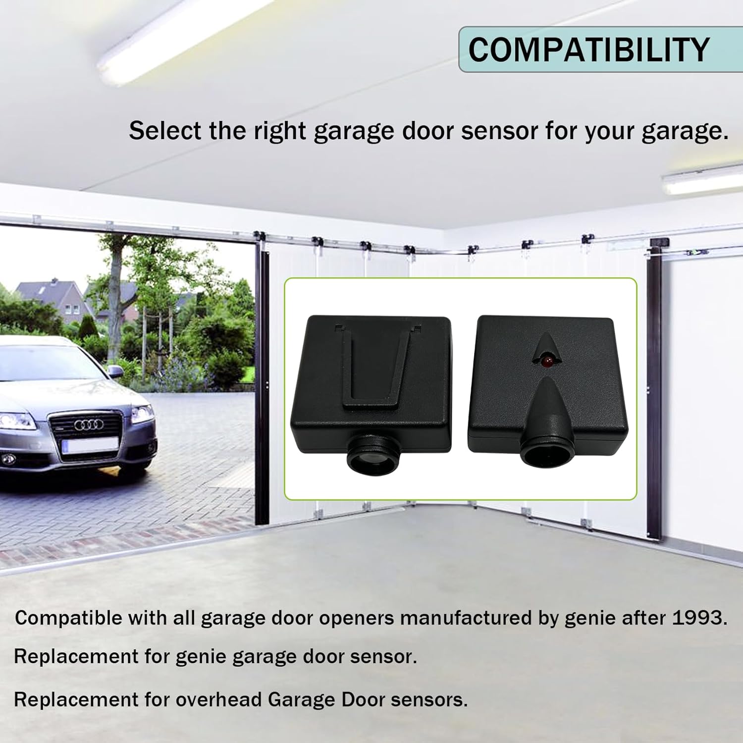 2PACK GSTB-R STB-BL Garage Door Sensor, Replacement for Genie Garage Door Sensors, Replacement Kit, Includes Sender & Receiver, Compatible with Genie Garage Door Openers Made After 1993.