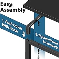 Vista 7 de SHW Mission - Escritorio para computadora de oficina en casa, 40 pulgadas, color negro