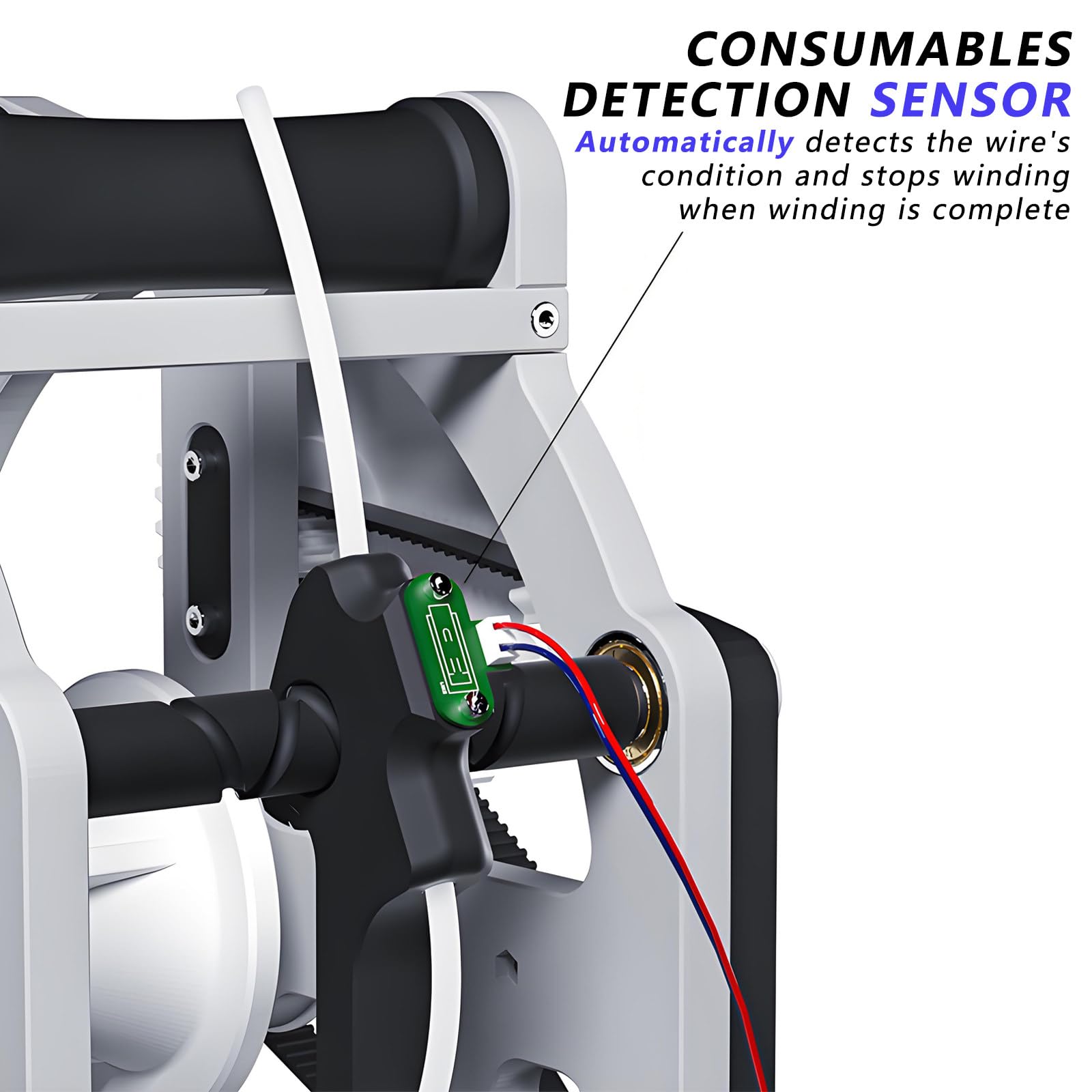 Industrielle Filamentwickelmaschine mit Verbrauchsmaterial-Erkennungssensor und automatischer Respooling für Schweißdraht und Nähgarn