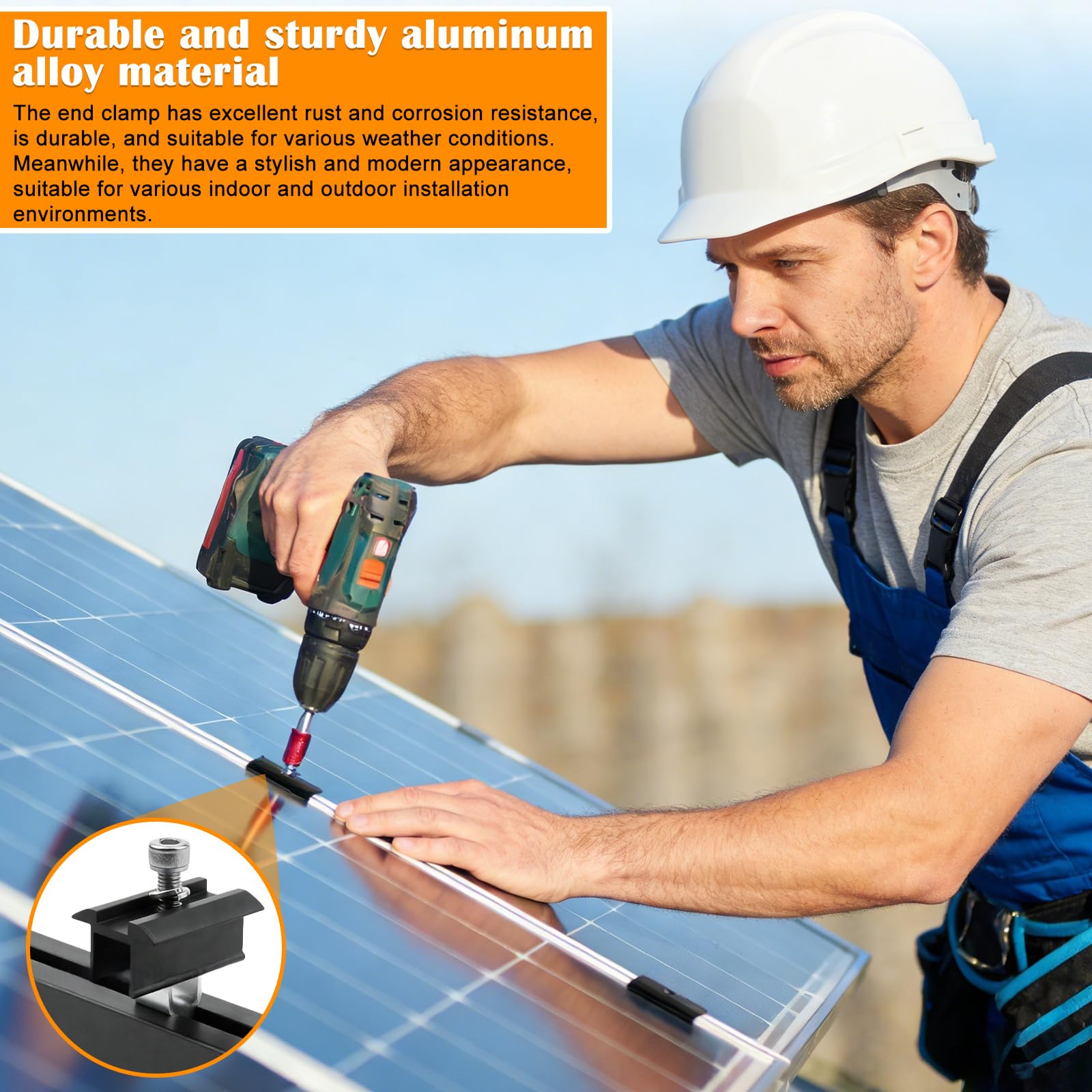 8er-Set Solarmodul-Halterungen – Endklemmen Für 30–45 Mm Rahmen, Aluminium, Für Balkonkraftwerk & PV-Module