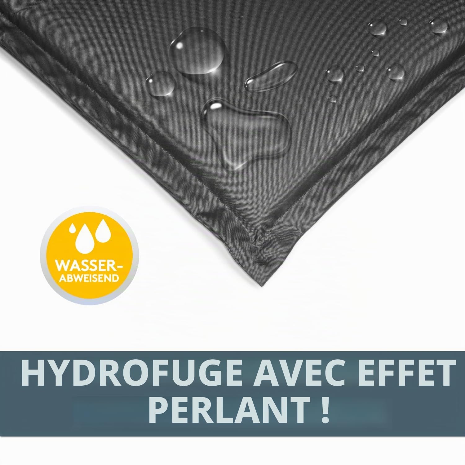 LILENO HOME MIA Coussins pour chaise de jardin, à dossier haut, anthracite, confortables pour meubles de jardin, coussins de chaise pour chaises de jardin et chaises pliantes