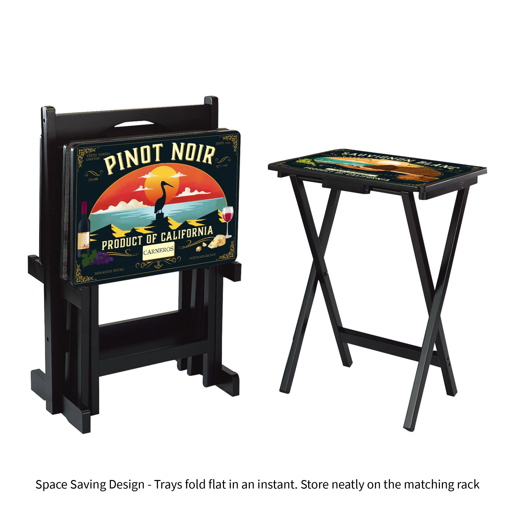 Amazon.com: Cape Craftsmen Rectangular TV Trays Table | Set of 4