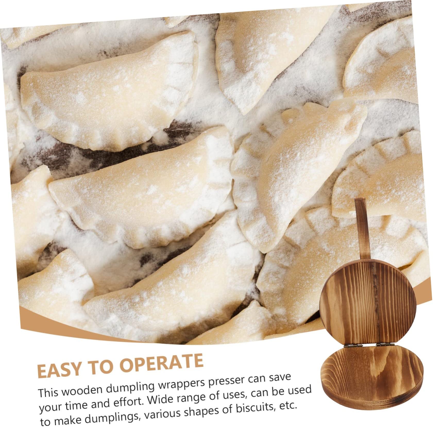 BESTonZON 10piezas Prensa De Masa De Madera Para Empanadas y Dumplings Herramienta De Repostería y Preparación De Bocadillos