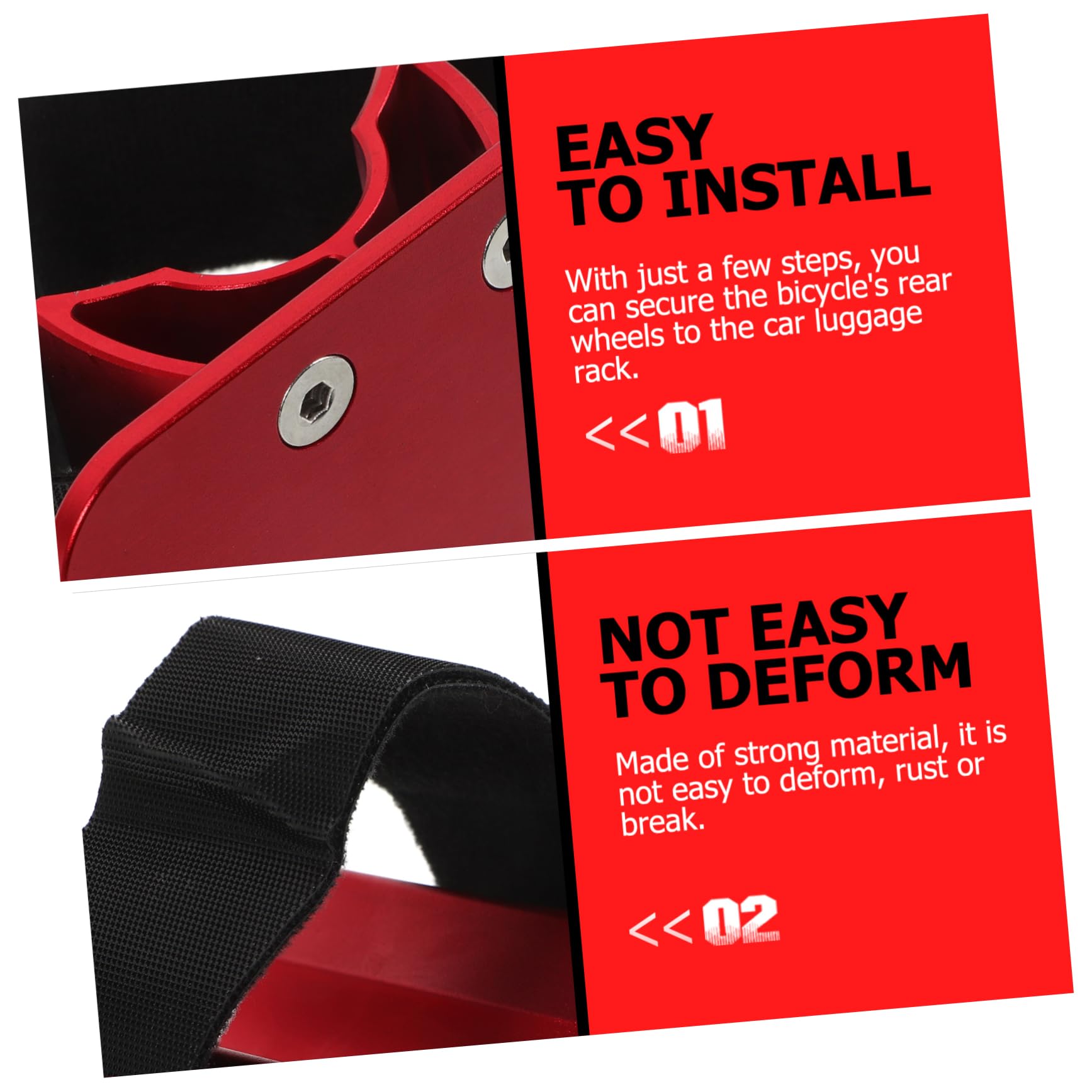 NULYLU Secure Rear Wheel Holder for Car Bike Rack Bracket Accessory Car Bike Mounting Clips Sleek Design