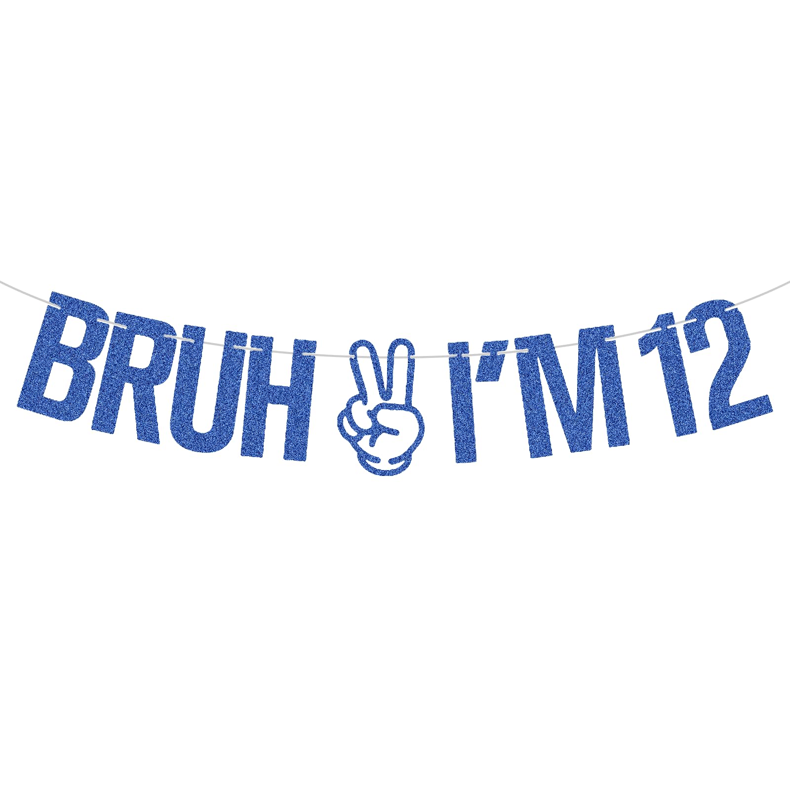 Happy 12th Birthday Banner – Flashing Blue Banners for Boys and Girls – 12th Birthday Decorations — image 1
