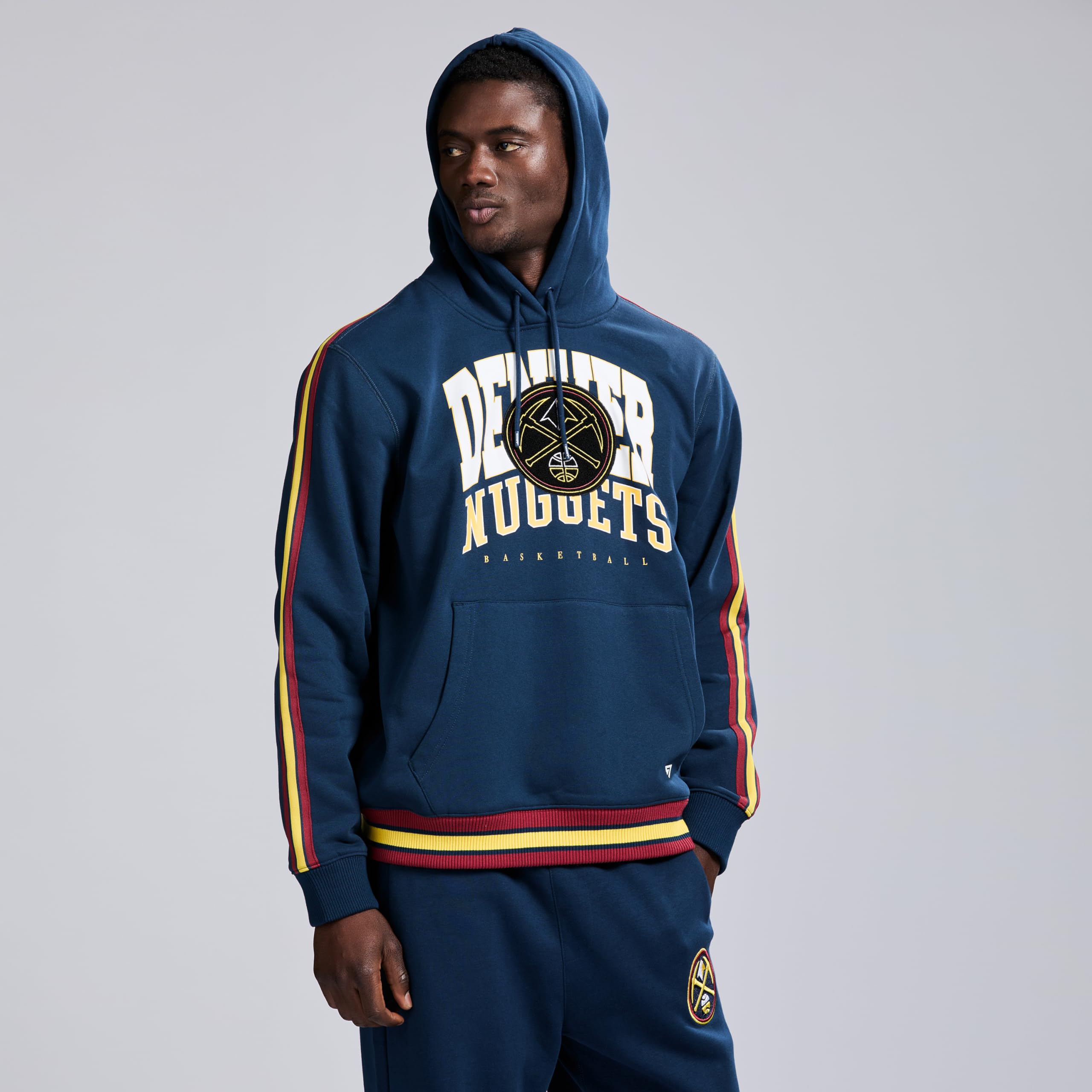 GAME 7 Men's Standard x NBA Officially Licensed Long Sleeve Pullover Hoodie Fleece Heavyweight Sweatshirt, Navy, Large