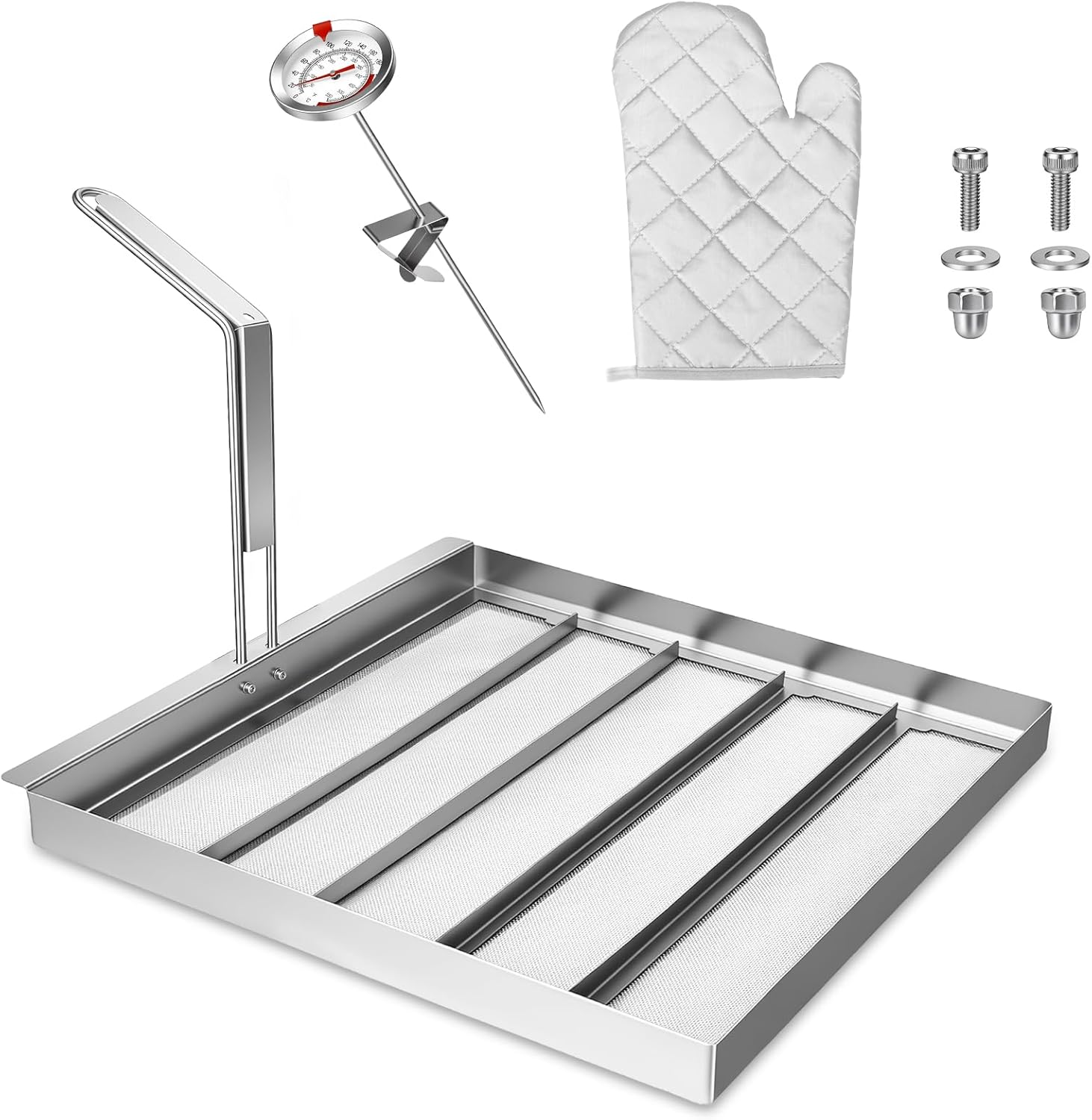 AF45 Commercial Deep Fryer Filter, 13.75"x13.75", Food-Grade 304 Stainless Steel Material, 550 Micron Filter Screen, Extends Oil Life 40%, Compatible with Various Brands Such as Pitco, Avantco, Etc