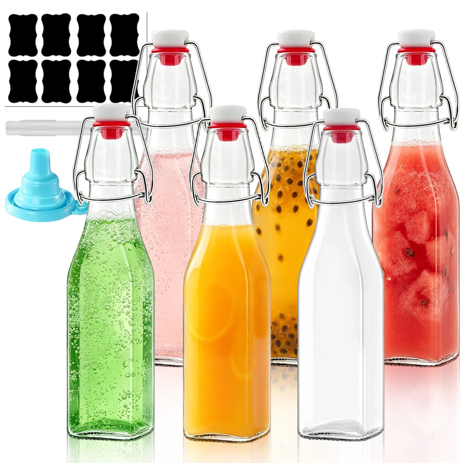 Mxeek Clip Top Preserve Bottles Clear Glass Bottles With Airtight Stoppers