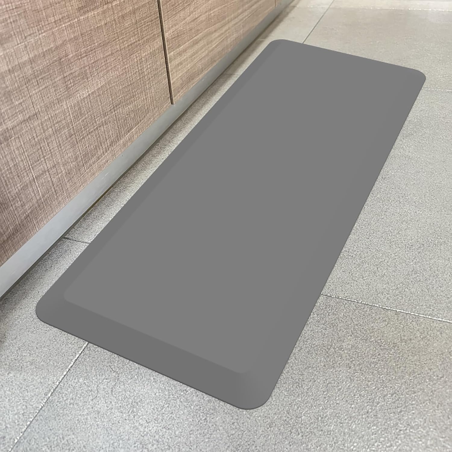 1" Extra Thick Anti Fatigue Floor Mat 20" W x 30" L,Kitchen Mat, Standing Desk Mat,140D Advanced PU Foam Ergonomic Comfort at Home, Office, Garage, Sink (Gray) Grey 30"L x 20"W x 1"Th