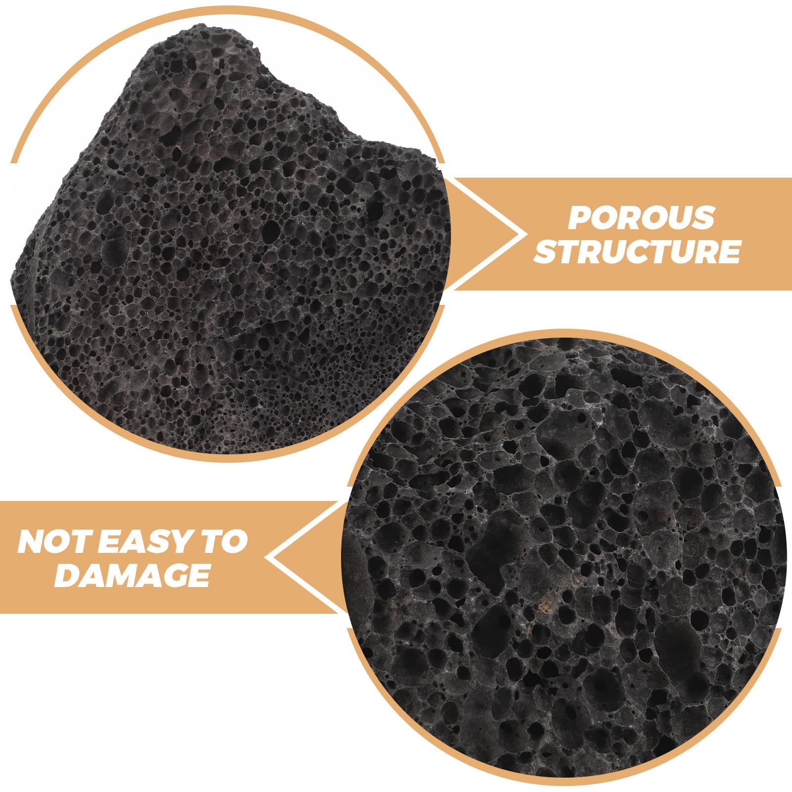 Beavorty Diffusore in Pietra Lavica Nera 4 Pezzi, Aroma Terapia | Portatile, per Casa e Viaggio, Superficie Porosa a Rilascio Lento, Formato 5-8cm