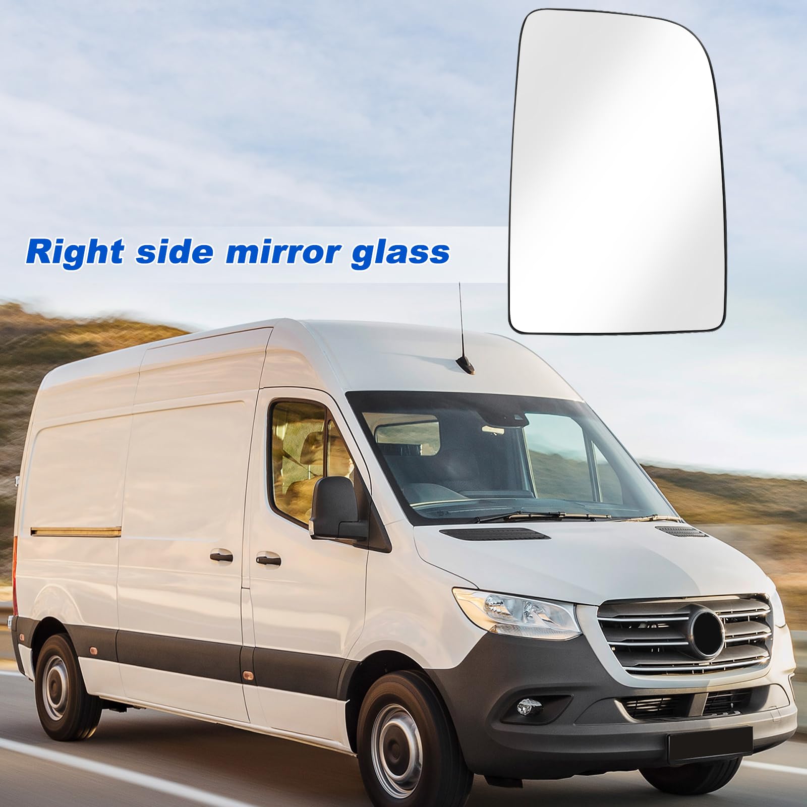 WISGOL Cache Rétroviseur Sans Ampoule Pour Mercedes Sprinter 906/907 - Côté Droit Transparent