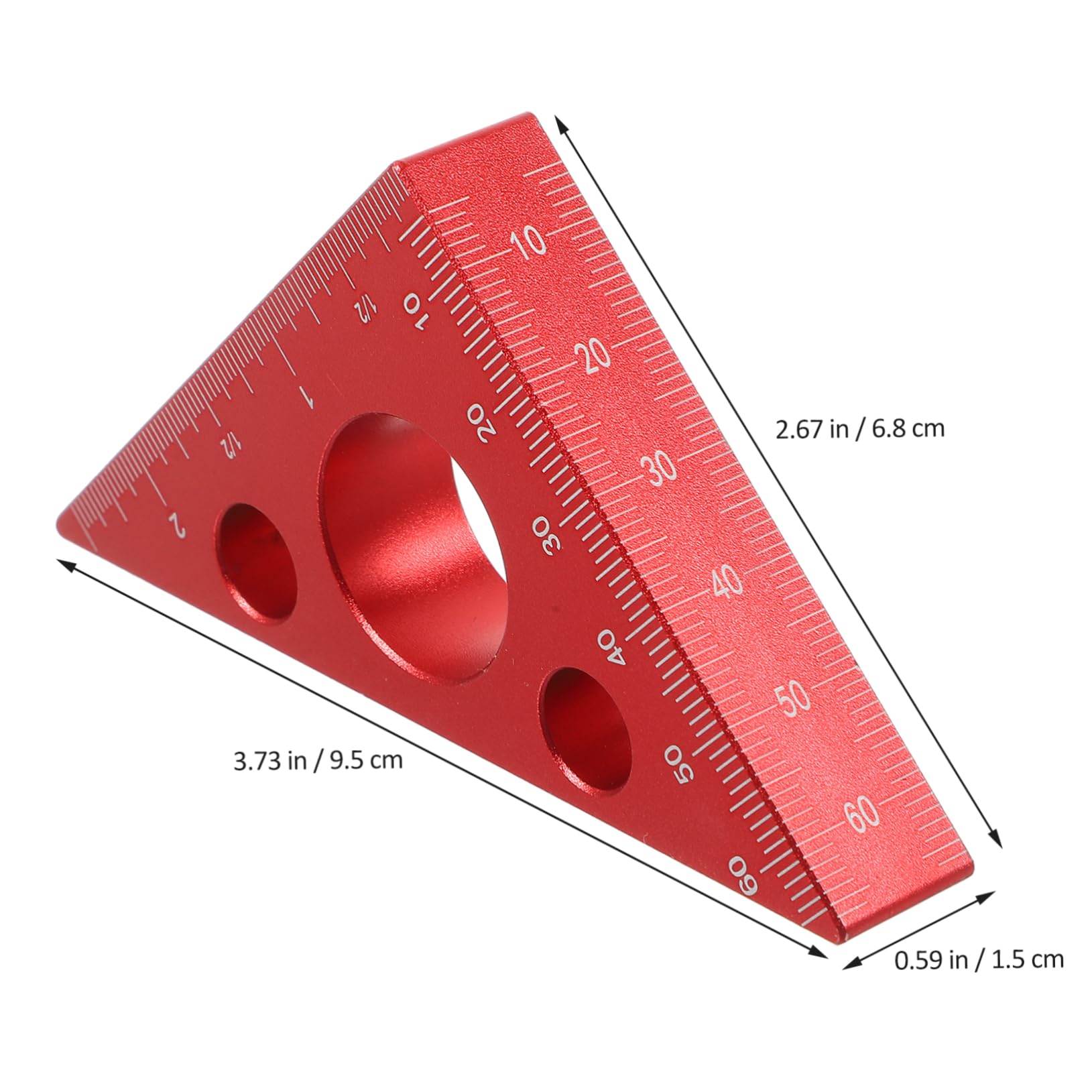 UKCOCO 2 Piezas Regla de Carpintero de Aleación de Aluminio con Clara Regla de Ángulo para Herramienta de Medición para Diy