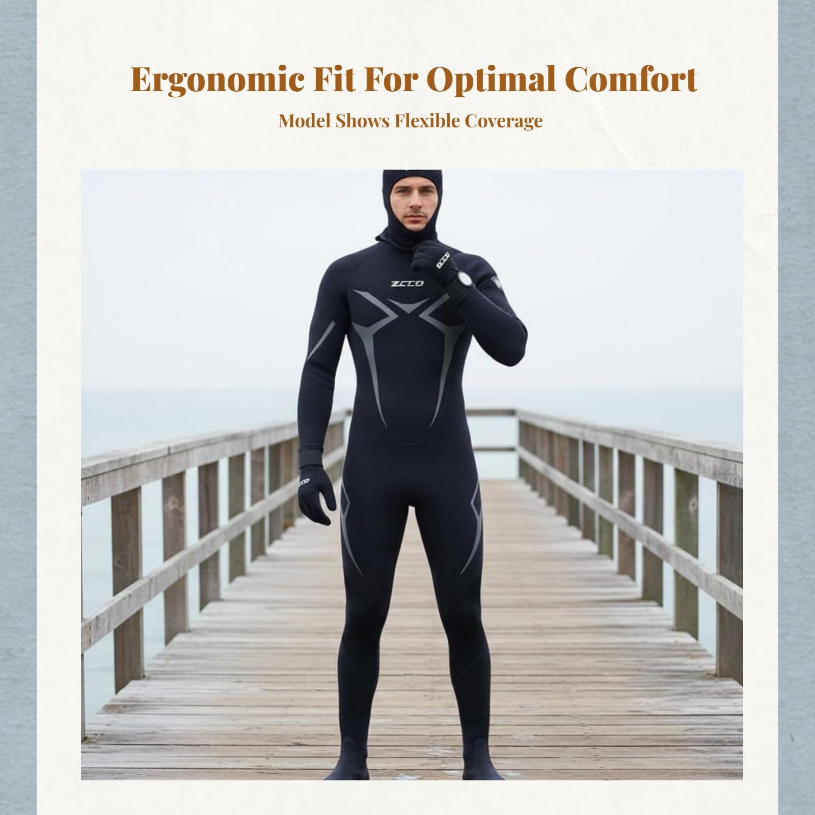 Tuta Muta per Uomo con Materiale in E Nylon per Isolamento Termico E Comfort Durante Il Nuoto con Struttura Flessibile per Movimenti Ottimali Adatta, Color to 14, XXL
