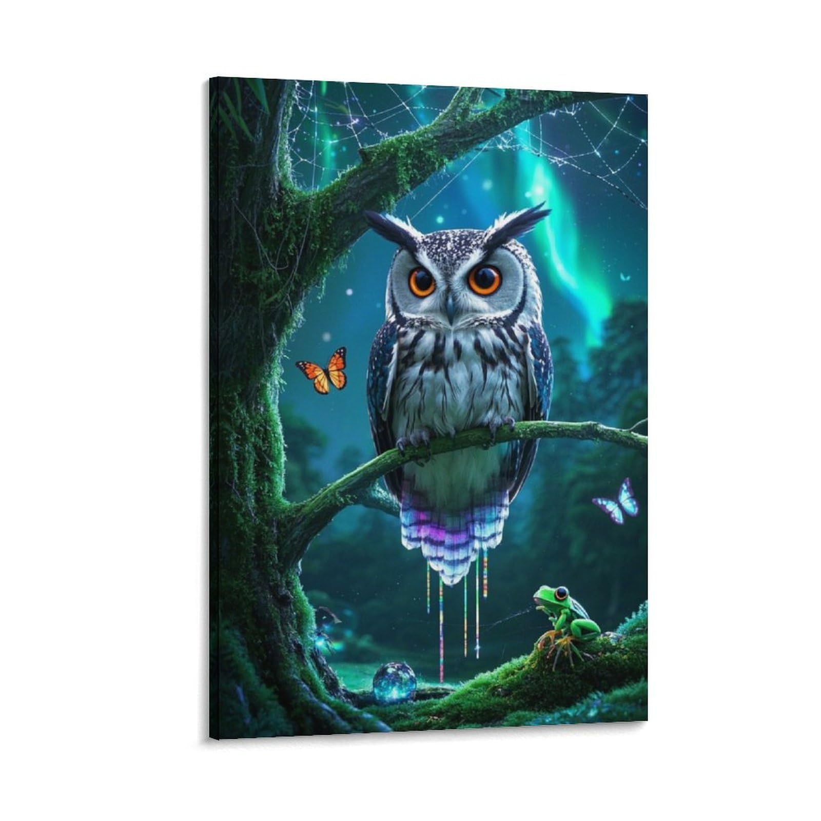 ESPLJQRYX Owl Poster Artwork Giclee Canvas Prints Modern Canvas Wall Art Picture Wall Hanging for Living Room Bedroom Home Decorations 20x30inch(50x75cm)