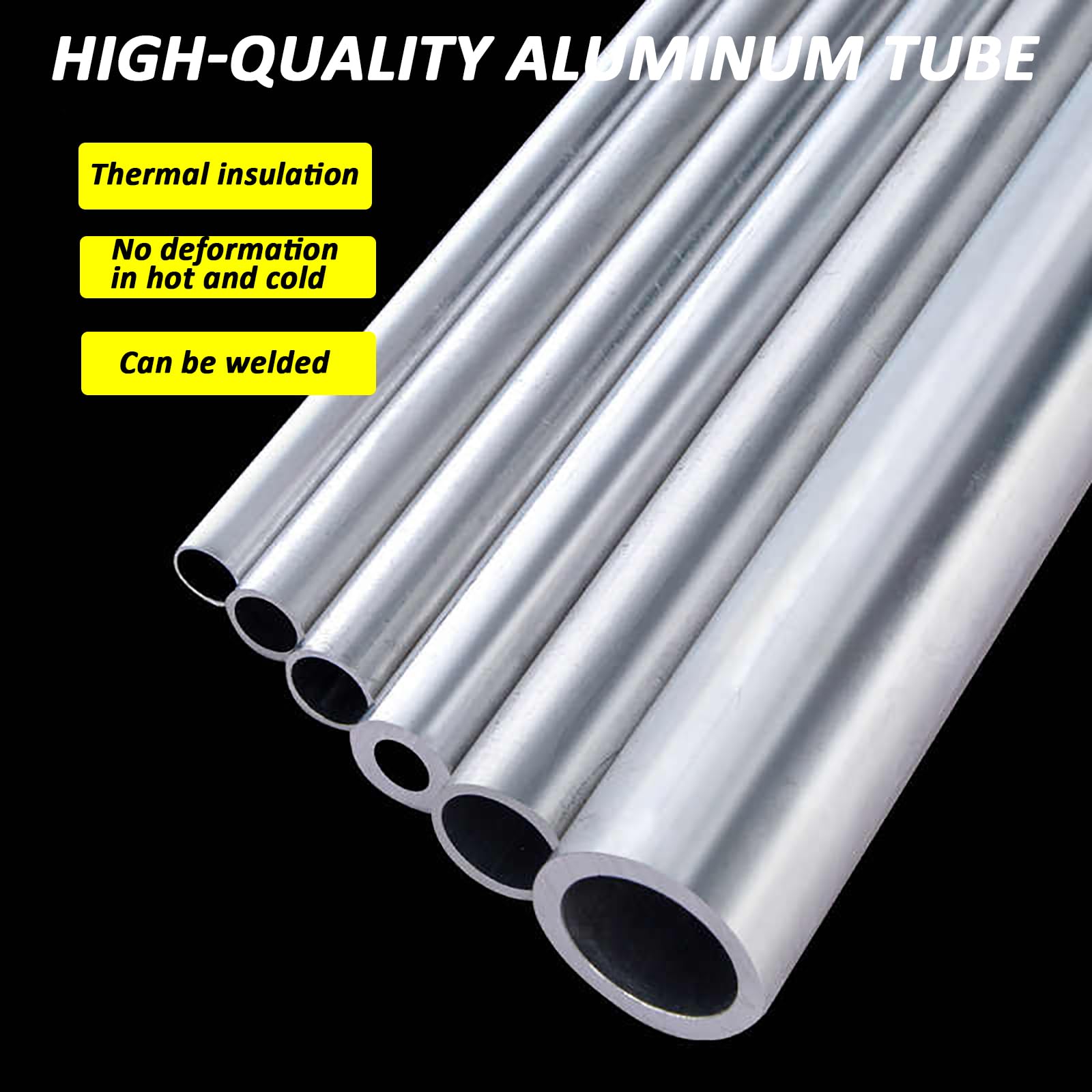 2 Stück Länge 500 mm Außendurchmesser 28/29 mm Aluminiumrohre mit unterschiedlichen Wandstärken für Heimwerkerprojekte, Möbel- und Modellbau,Metallisch,29mm*3mm