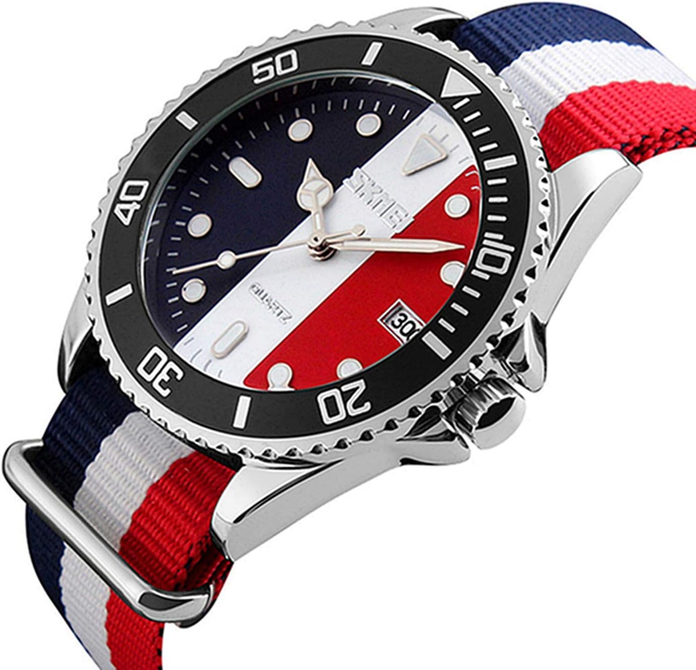 Men's Nylon Strap Watch Unique Analog Quartz Waterproof