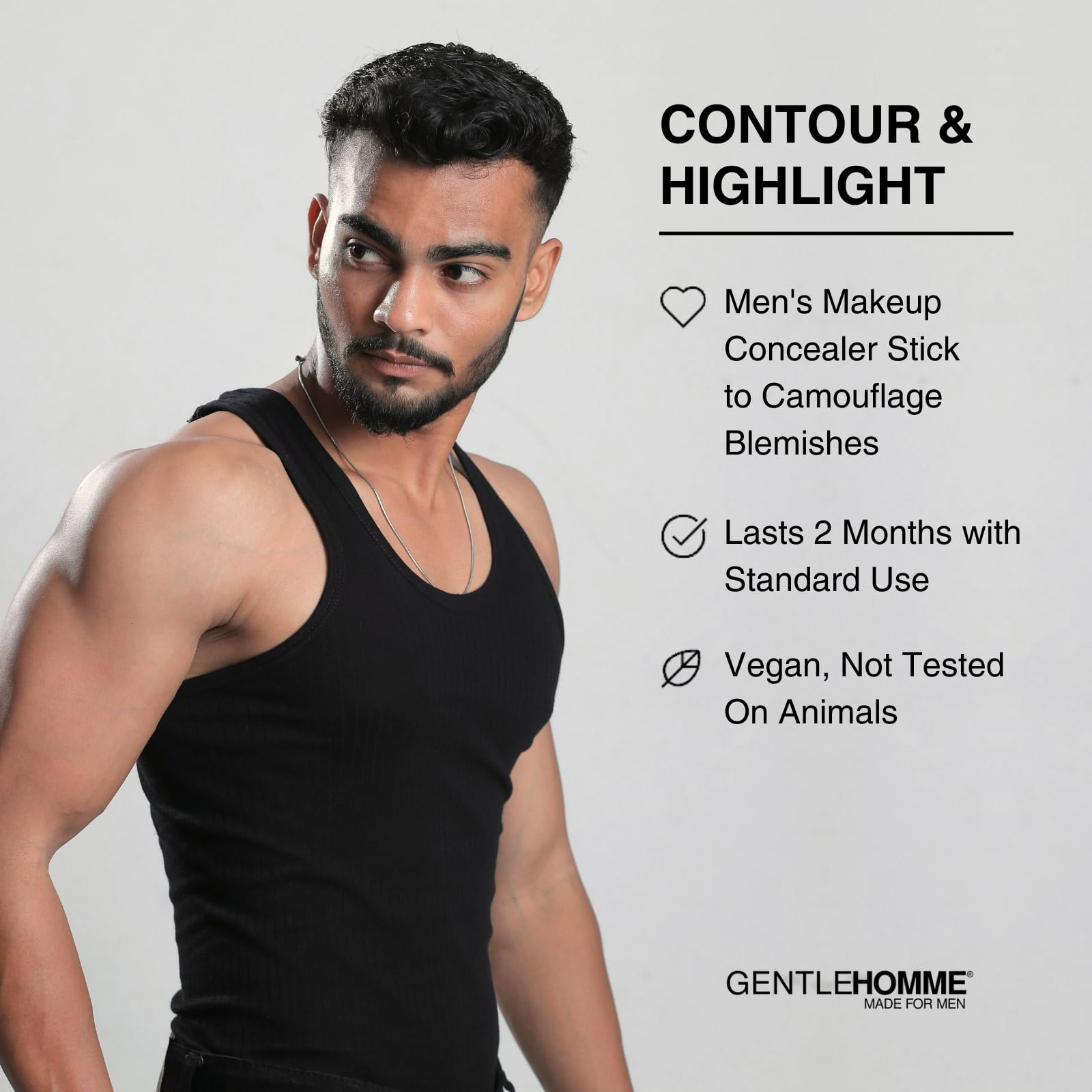 Gentlehomme Men's Concealer Stick with Blending Brush