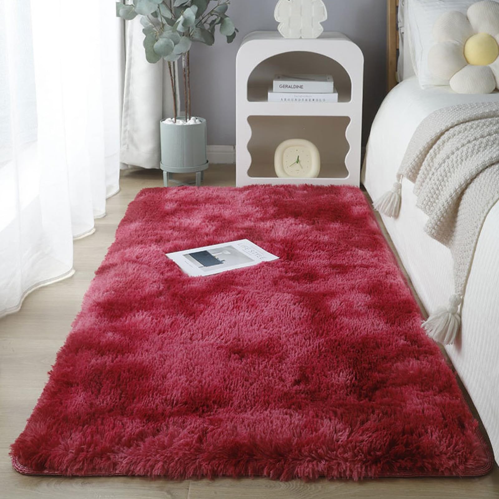 Tapis moelleux pour salon chambre 115 x 375 cm tapis shaggy lavable