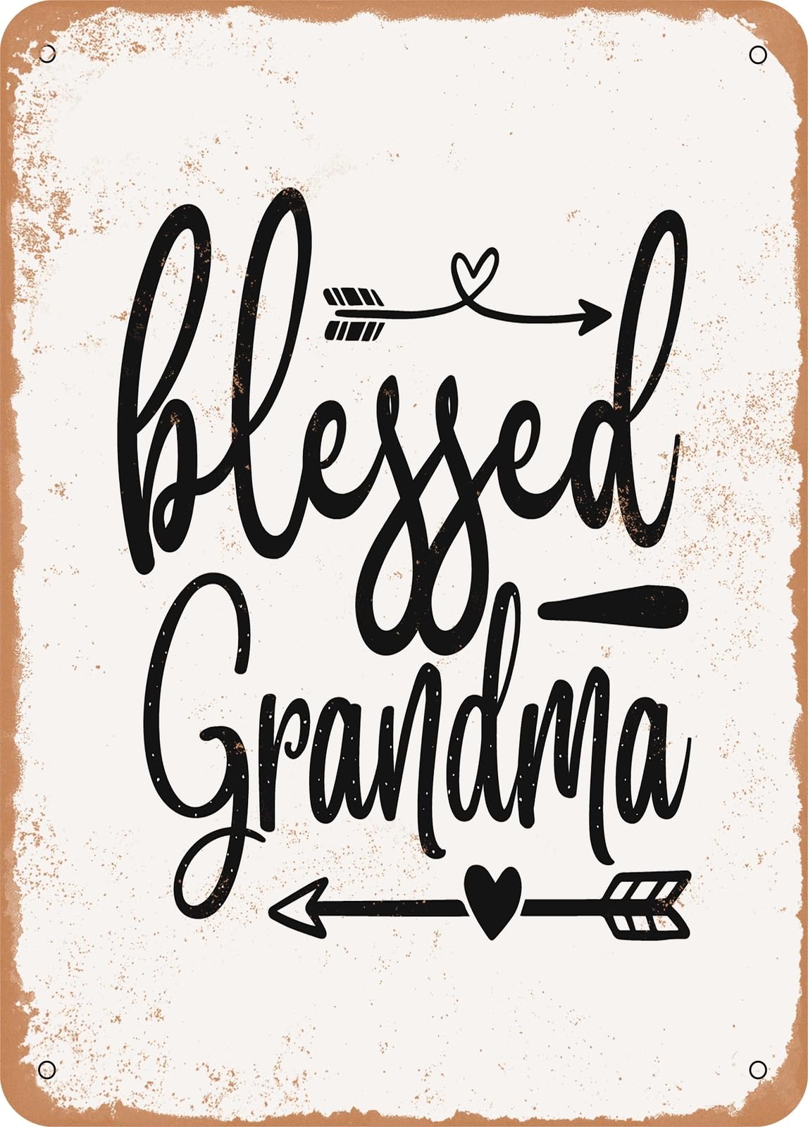 Metal Sign - Blessed Grandma - 2 - Vintage Rusty Look home decor