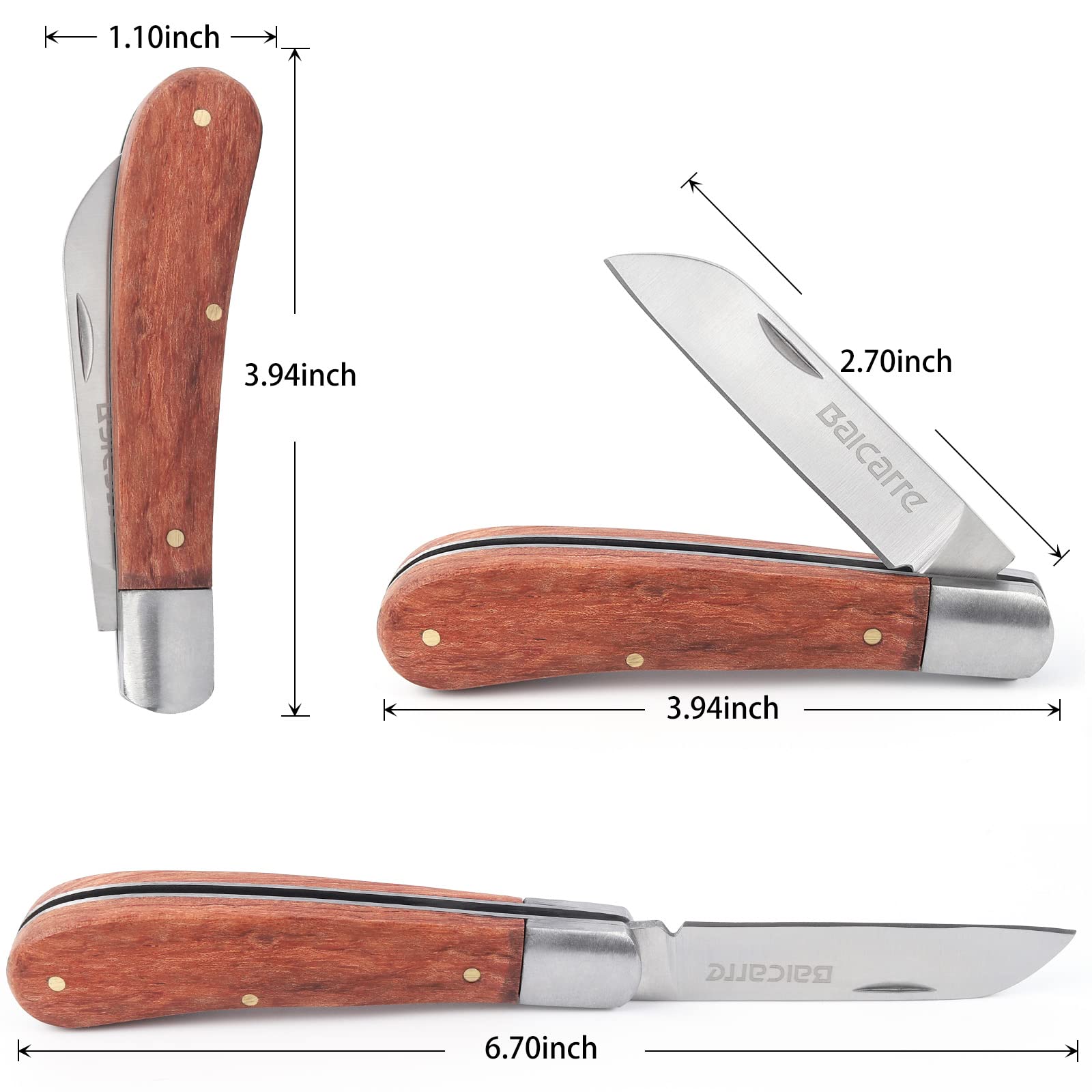 HALNKSZDDD Grafting Gardening Knife, Stainless Steel Folding Garden Budding Knife, Pocket Knife for Grafting Multi Cutting Tool, Weed Bushes Branches Mushroom Pruning Knife