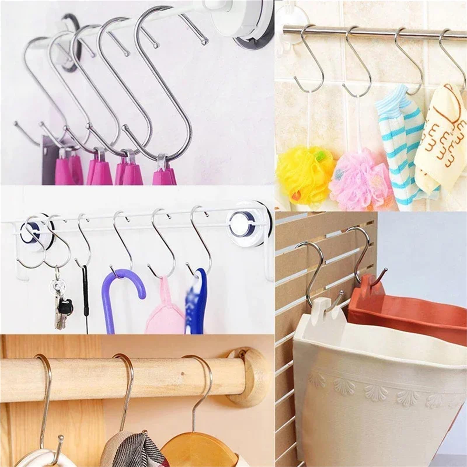 100 ganchos en forma de S acero inoxidable con punta afilada for colgar utensilios carne, ropa y carnicería, cocina repostería para Procesamiento de Carne(L)