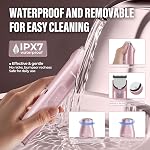 Akunbem Women Electric Shaver Dual Head Bikini Trimmer for Women IPX7 Waterproof Wet & Dry Use Body Hair Trimmer and Facial Hair Remover for Bikini Underarm Leg Arm Body Face (Pink)