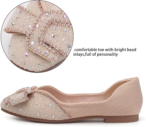 Miniatura 5 de Zapatos planos de cabeza cuadrada para mujer, zapatos de vestir de novia con diamantes de imitación brillantes, cómodos, antideslizantes