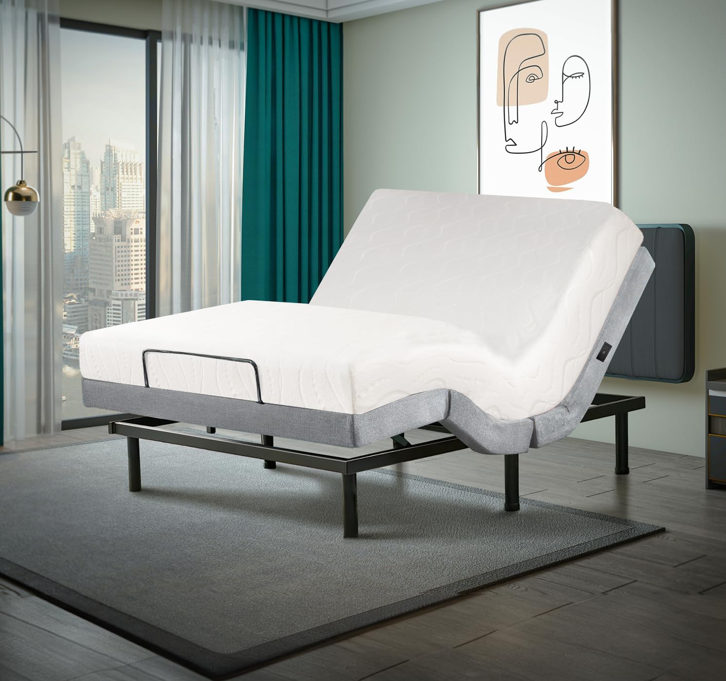 Full Adjustable Bed with 8 Inch Gel Memory...