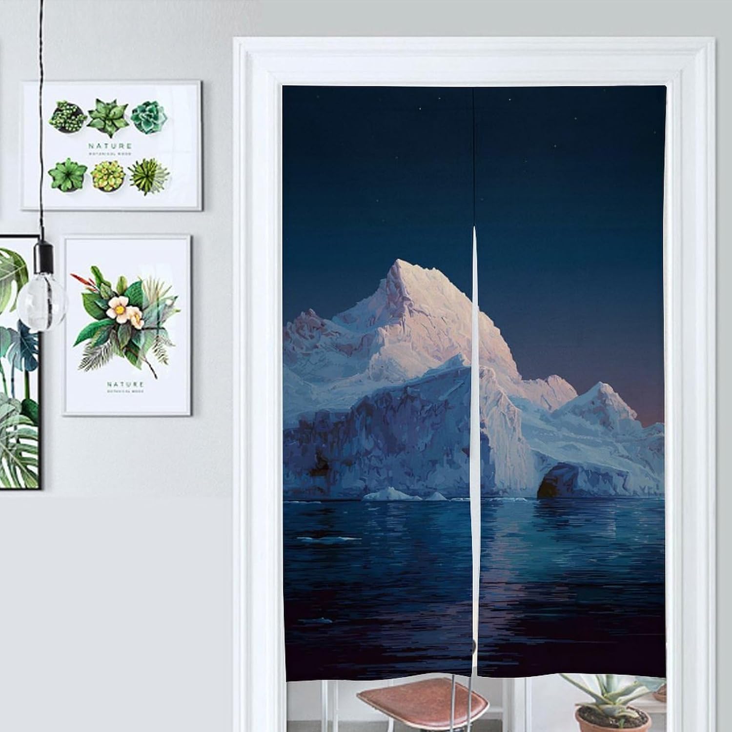 Glacier Bay Doorway Curtain Insulated Room Divider Drapes | white linen,privacy curtains