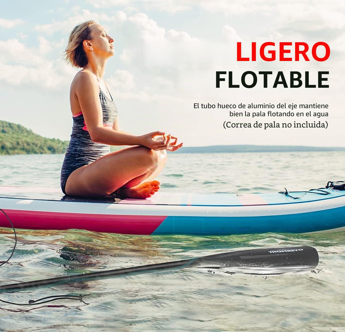 OVERMONT Aluminum Alloy Sup Paddle - 3 Piece Adjustable Stand Up Paddleboard Paddle
