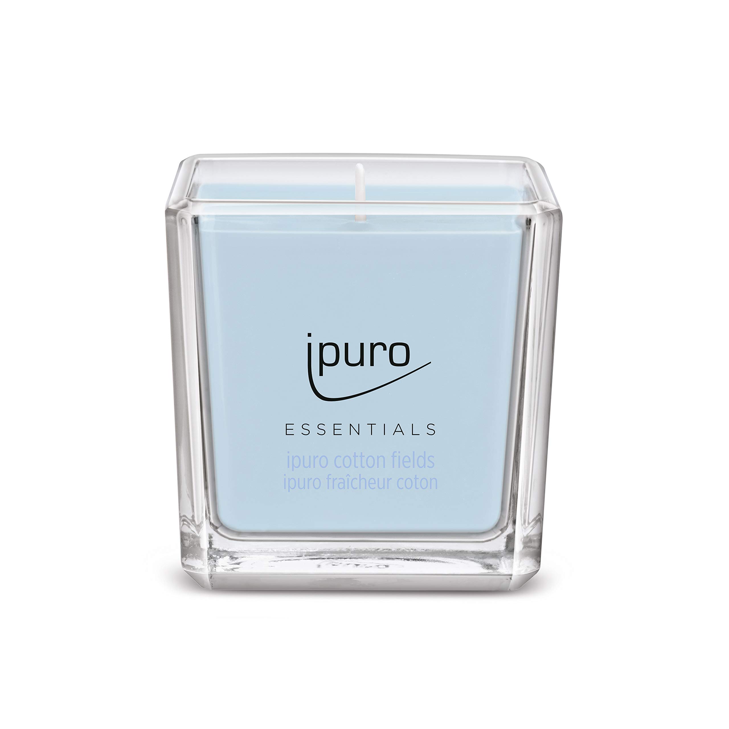 ipuro - Vela aromática decorativa ipuro cotton fields - Velas aromáticas minimalistas y puristas en vaso - Velas aromáticas intensas con notas de vainilla en polvo - Vela elegante de 125 g
