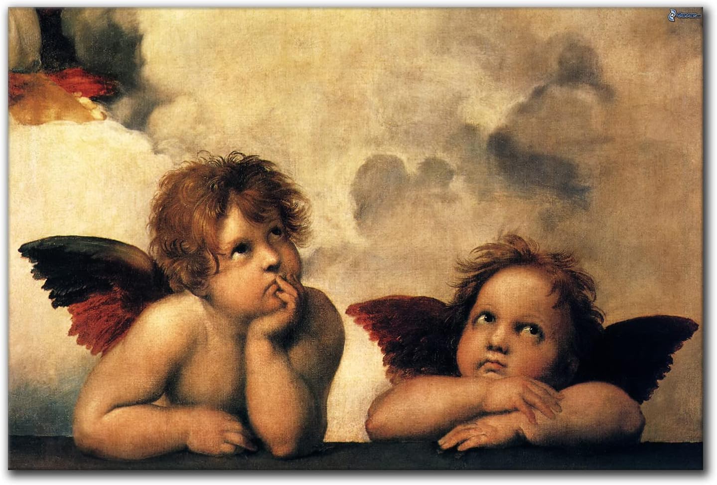 額入り特大112.0cm壁掛け ラファエロ 二人の天使（複製画） 1132