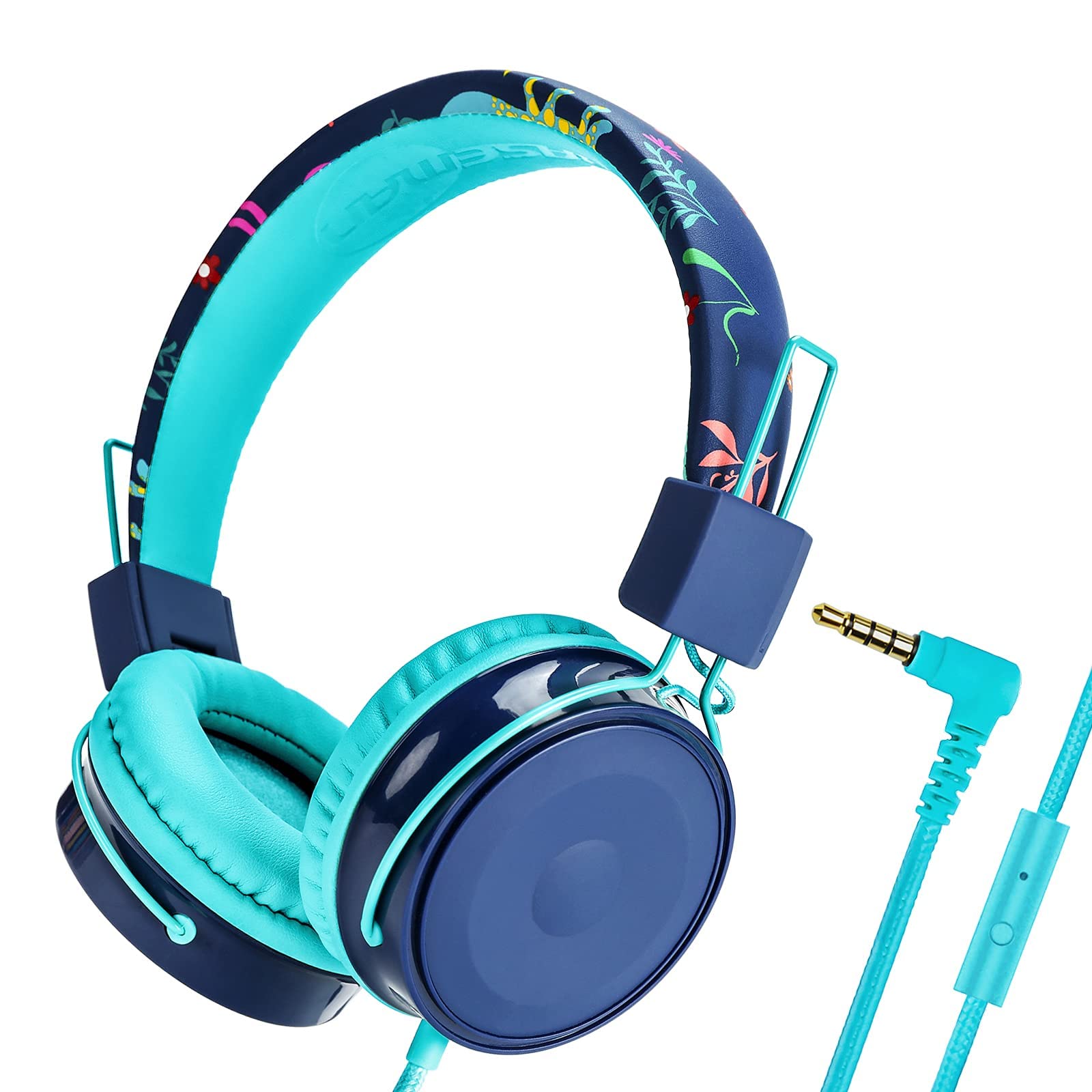 Sponsored Ad – OKCSC B2 Kids Cartoon Headphones with Mic, 85dB Safe Volume Limited On-Ear Headset for Kids Girls Boys, Foldable Adjust 3.5mm Jack Stereo Wired Headset for Cellphones/Tablet/School/Travel Blue/Green