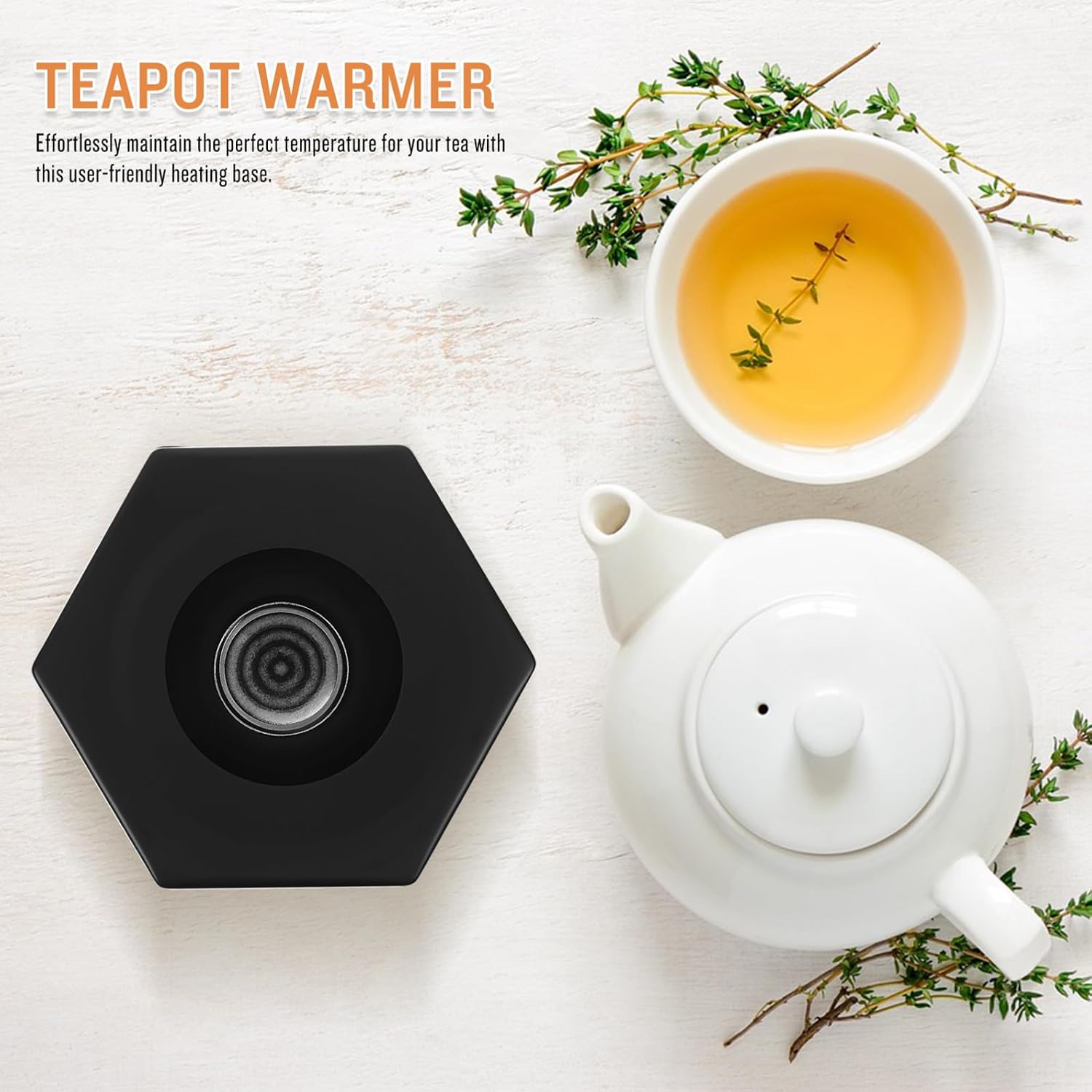 VICASKY Metal Teapot Heater Base Stainless Steel Portable Detachable Tea Warmer Stand for Coffee and Tea Heating in Home Kitchen
