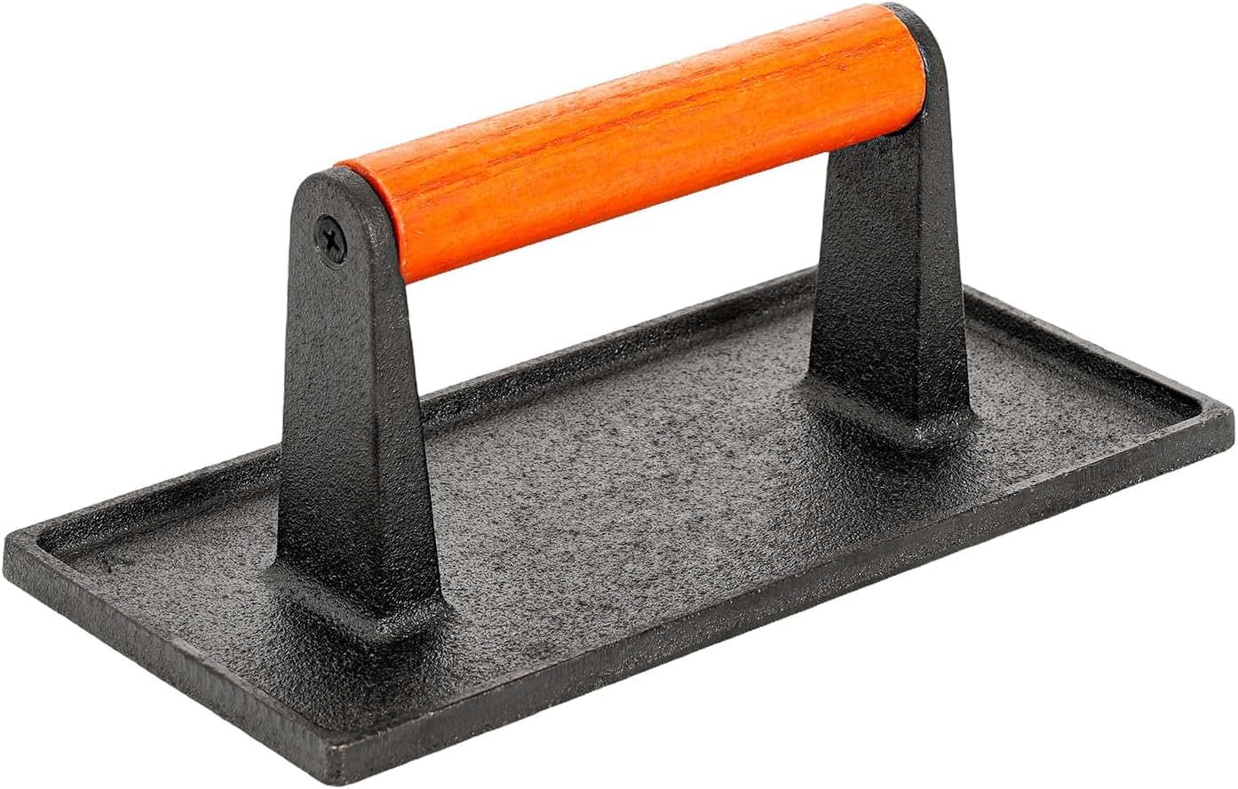 Sungmor Compact Cast Iron Charcoal Grill - Tabletop BBQ Grill with Adjustable Grate & Wooden Handles, 12” x 7” Ideal for 1-3 People - Portable Heavy-Duty Grill for Camping, Balcony & Small Spaces