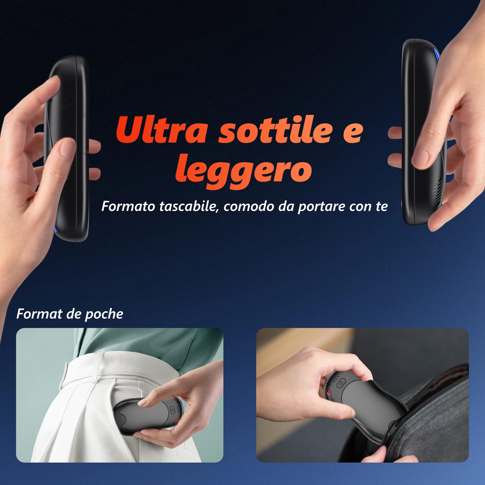 Scaldamani Magnetici Ricaricabili con 10000 mAh, Riscaldamento Bifacciale, 2 Confezioni Scaldamani Tascabili Portatili, con 3 Impostazioni di Calore, Regali per Attività all'Aperto